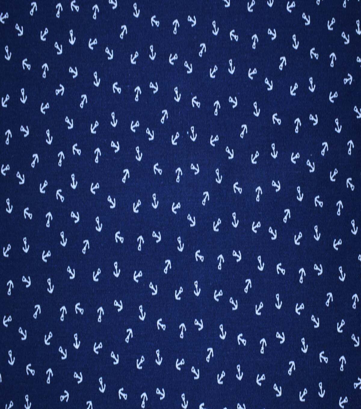 Nautical Anchors on Blue Cotton Fabric by Quilter's Showcase