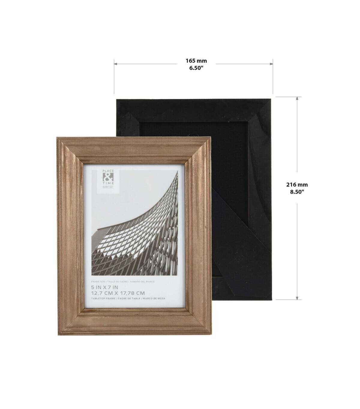 5 x 7 Copper Wood Tabletop Picture Frame by Place & Time