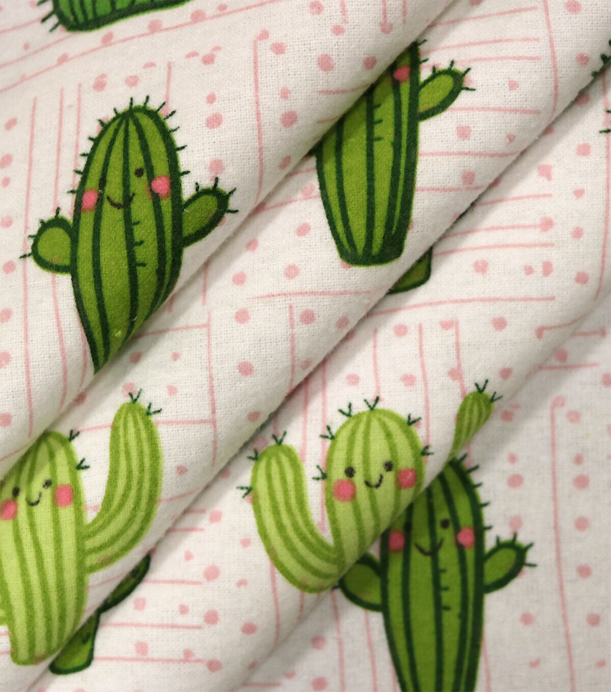 Cactus Smiling Friends Super Snuggle Flannel Fabric