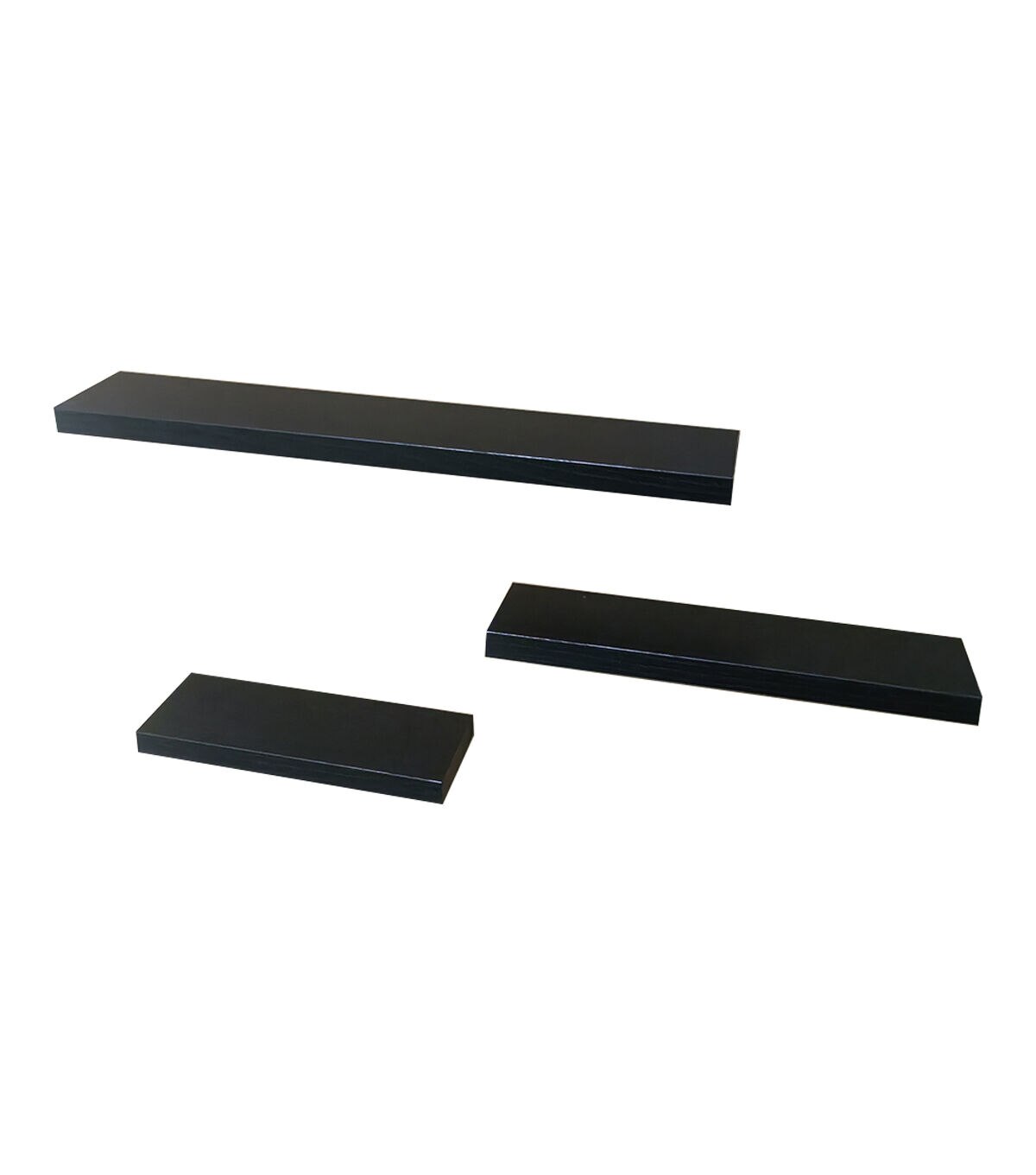 3pc Black Picture Frame Wall Shelf Set by Place & Time