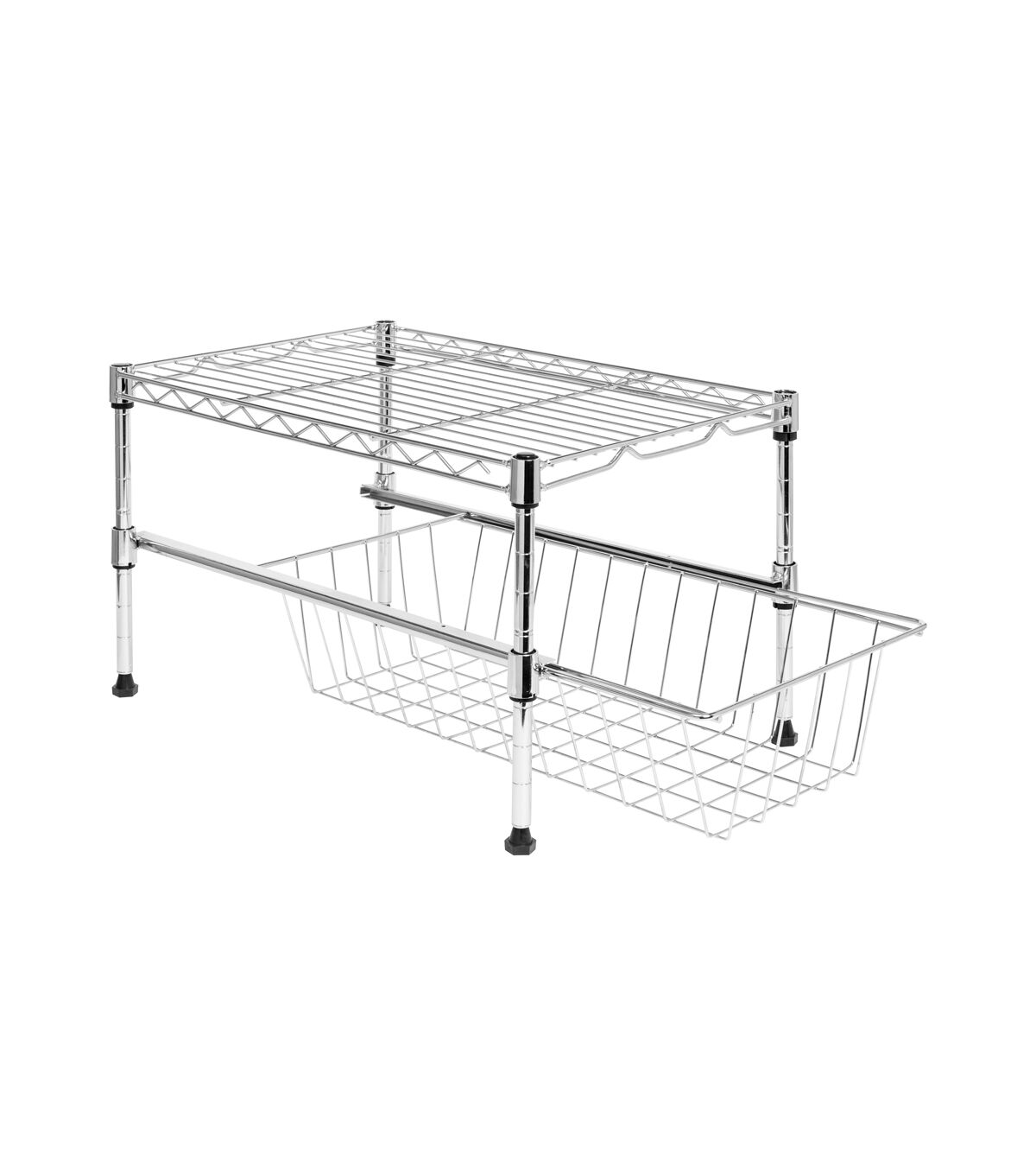 Honey Can Do 17.5 Cabinet Organizer With Basket & Adjustable Shelf