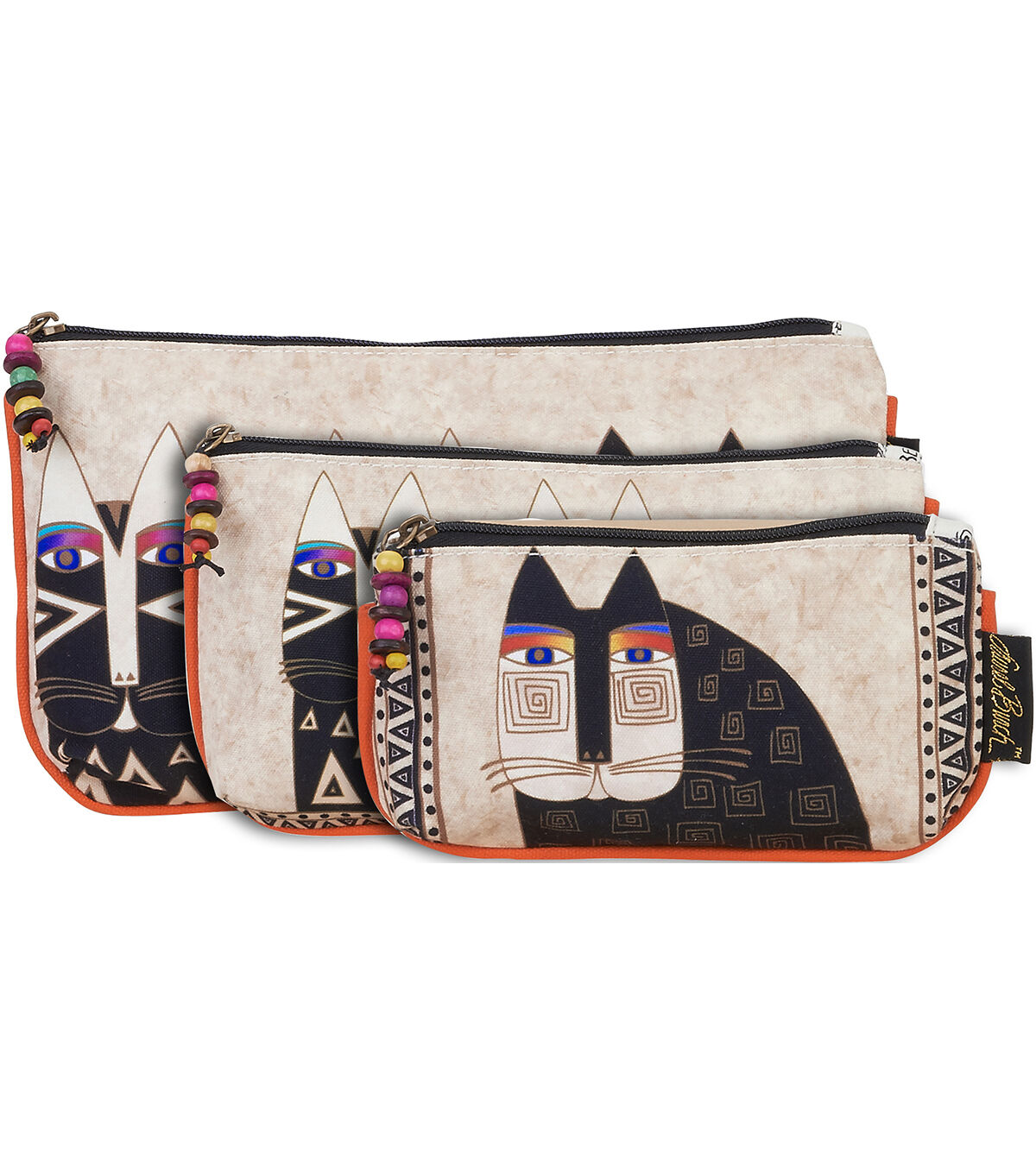 Laurel Burch Cosmetic Bags 3 Pkg Wild Cats