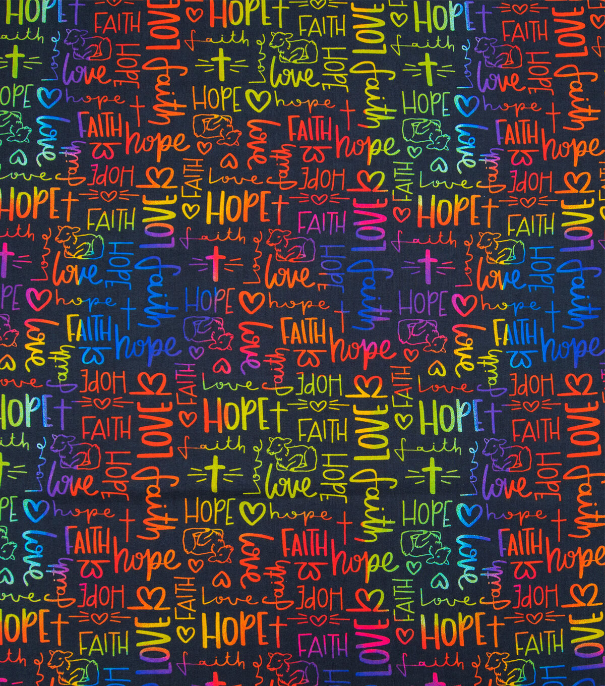 Religious Sentiments On Black Easter Cotton Fabric