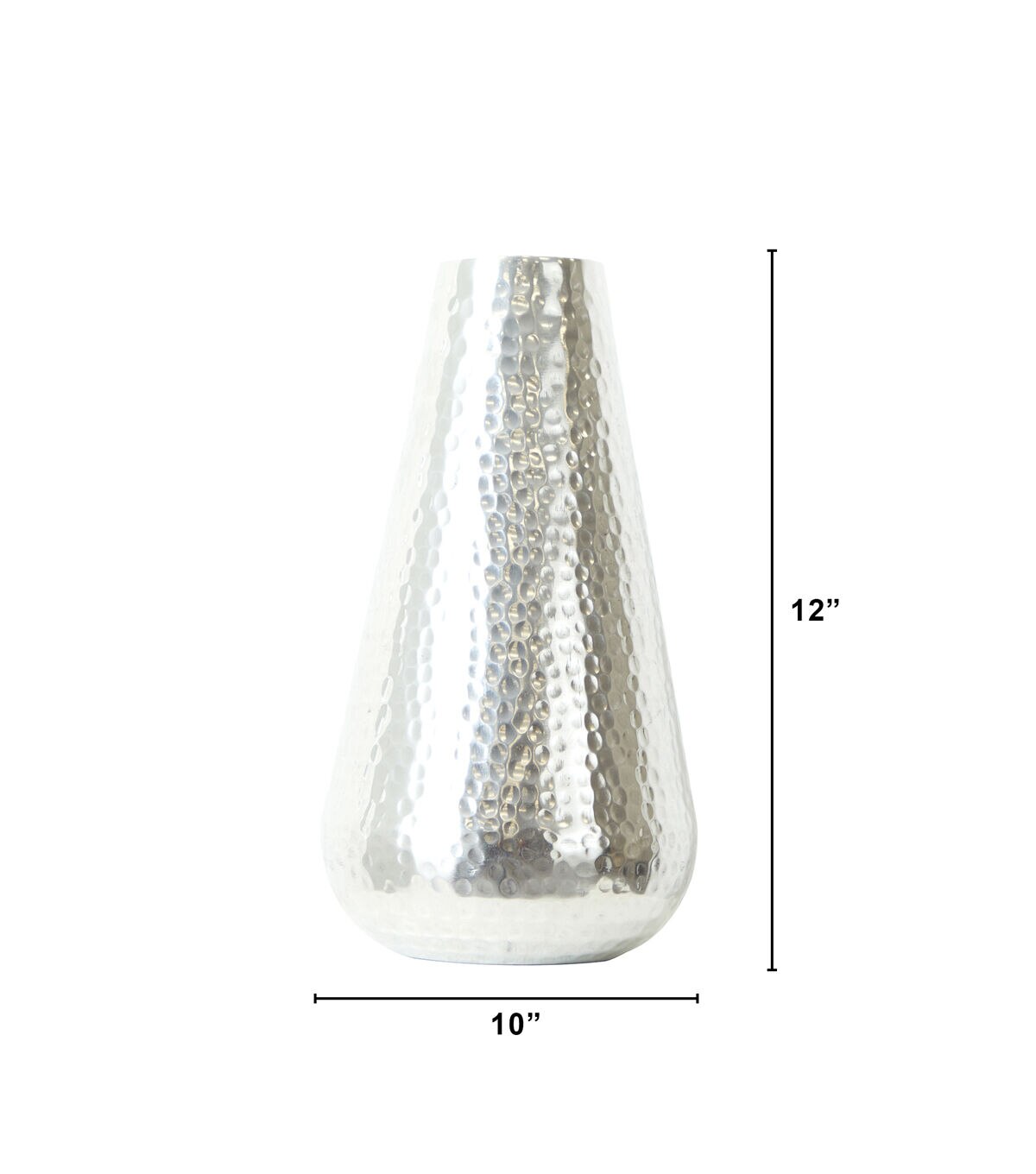 Nearly Natural 12 Silver Aluminum Tear Drop Flower Vase