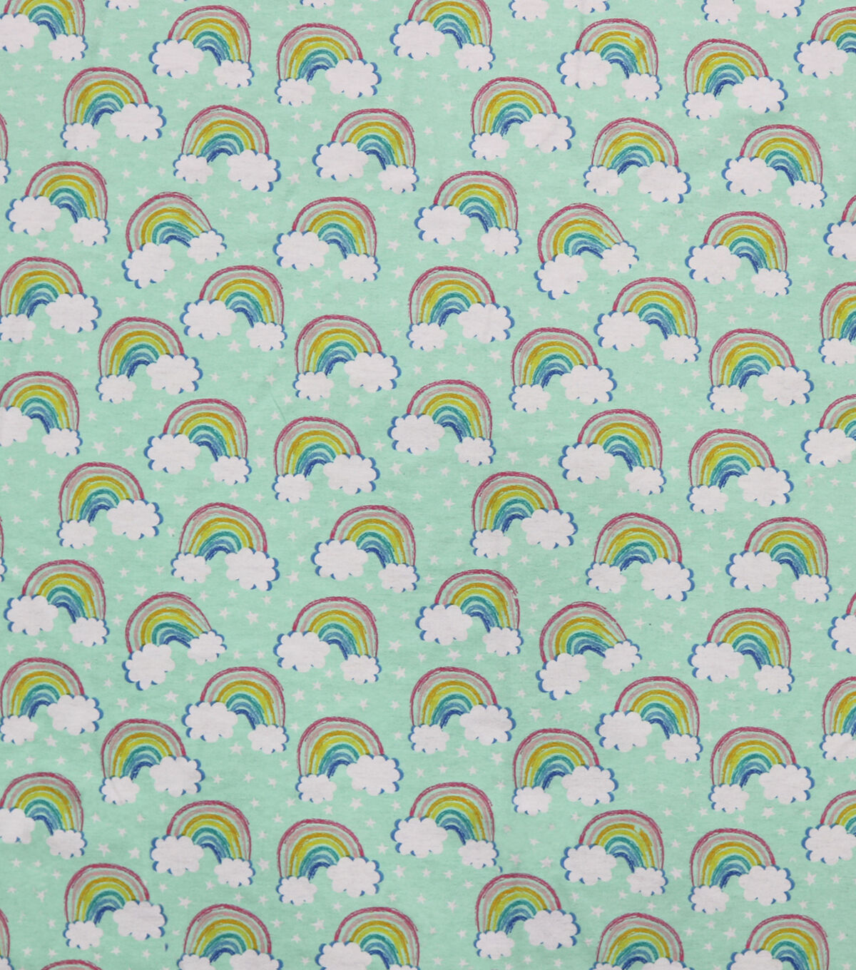 Sketch Rainbow And Stars Super Snuggle Flannel Fabric