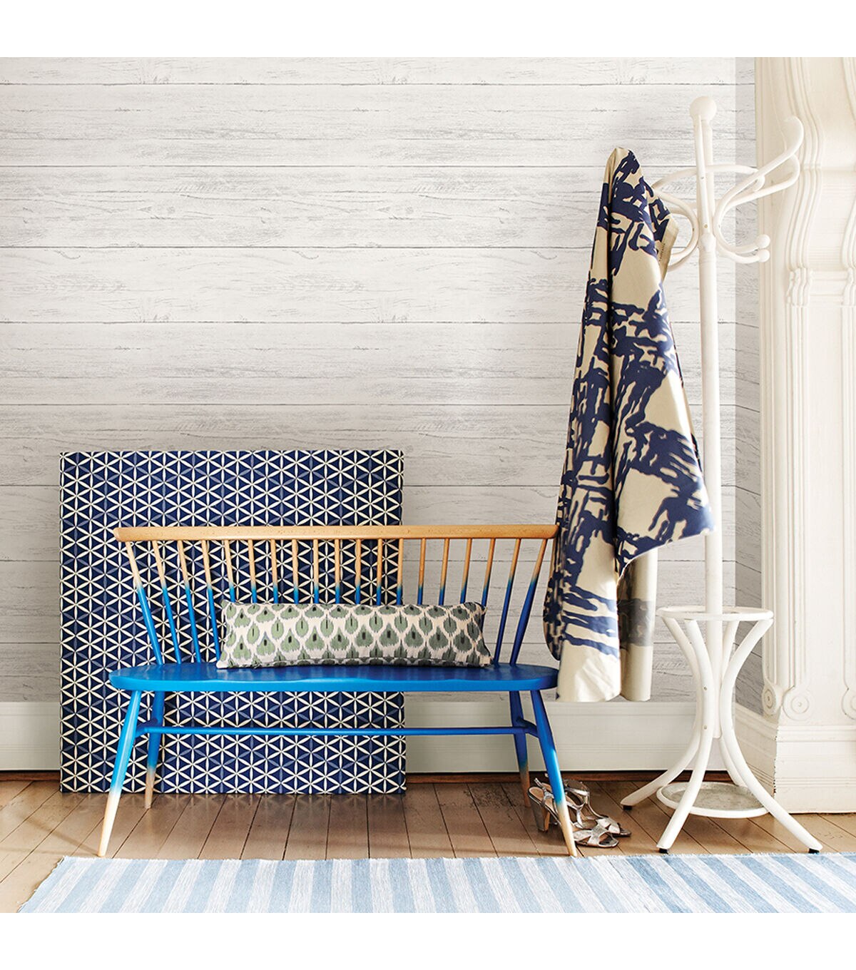 WallPops NuWallpaper Shiplap Peel and Stick Wallpaper