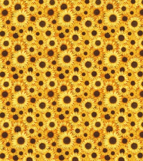 Fabric Traditions Packed Sunflowers Cotton Fabric by Keepsake Calico