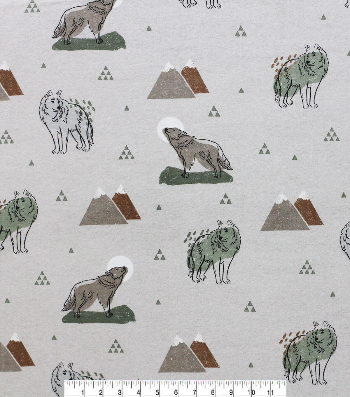 Super Snuggle Mountain Wolf Flannel Fabric