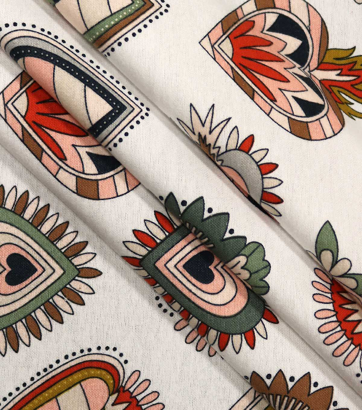 Layered Hearts On White Super Snuggle Flannel Fabric