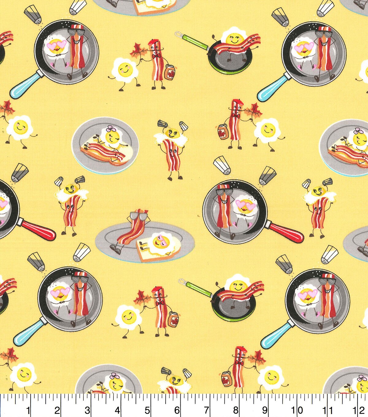 Fabric Traditions Breakfast Foods Yellow Novelty Cotton Fabric