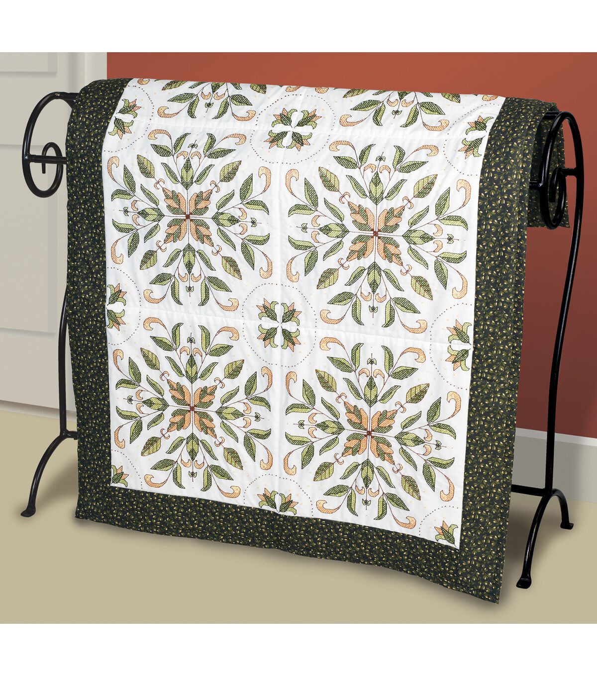 Janlynn 15 Antique Foliage Quilt Block Stamped Cross Stitch Kit 6pk