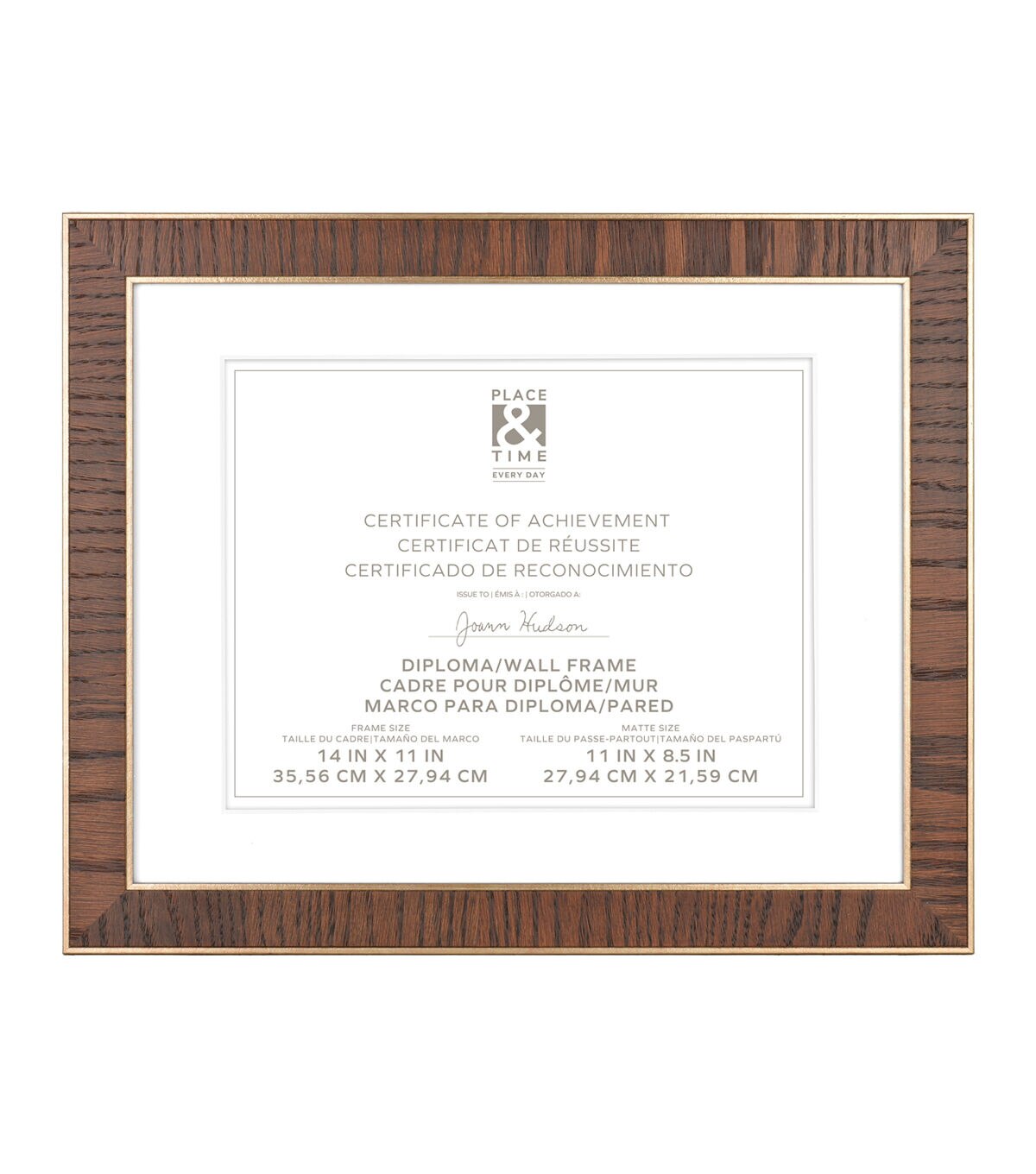 8.5 x 11 Espresso Certificate & Document Frame by Place & Time