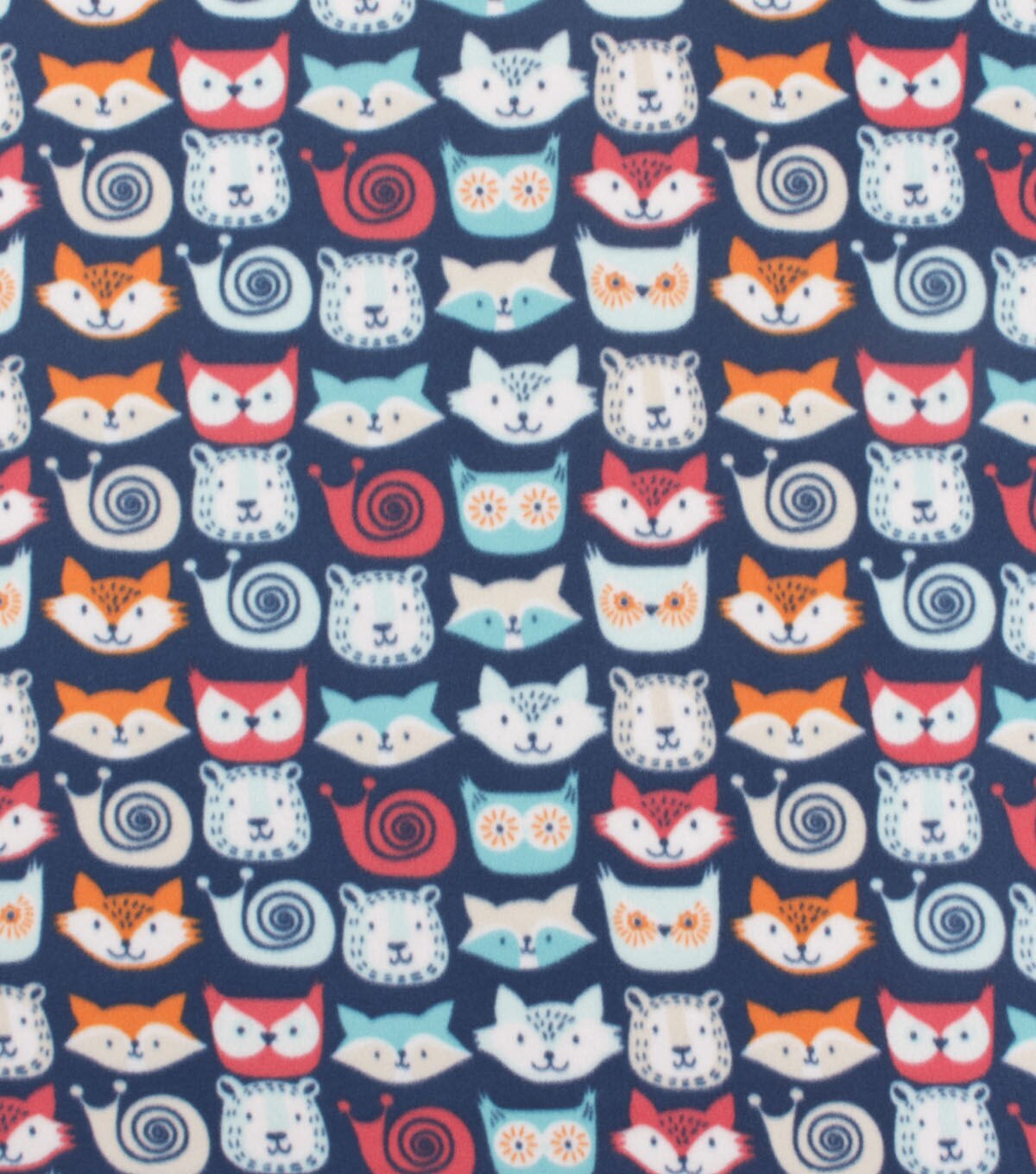 Blizzard Fleece Fabric Woodland Portrait Faces