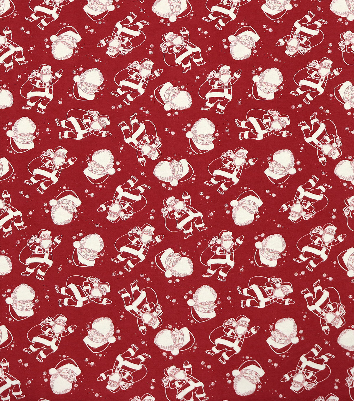 Santa's on Red Super Snuggle Christmas Flannel Fabric