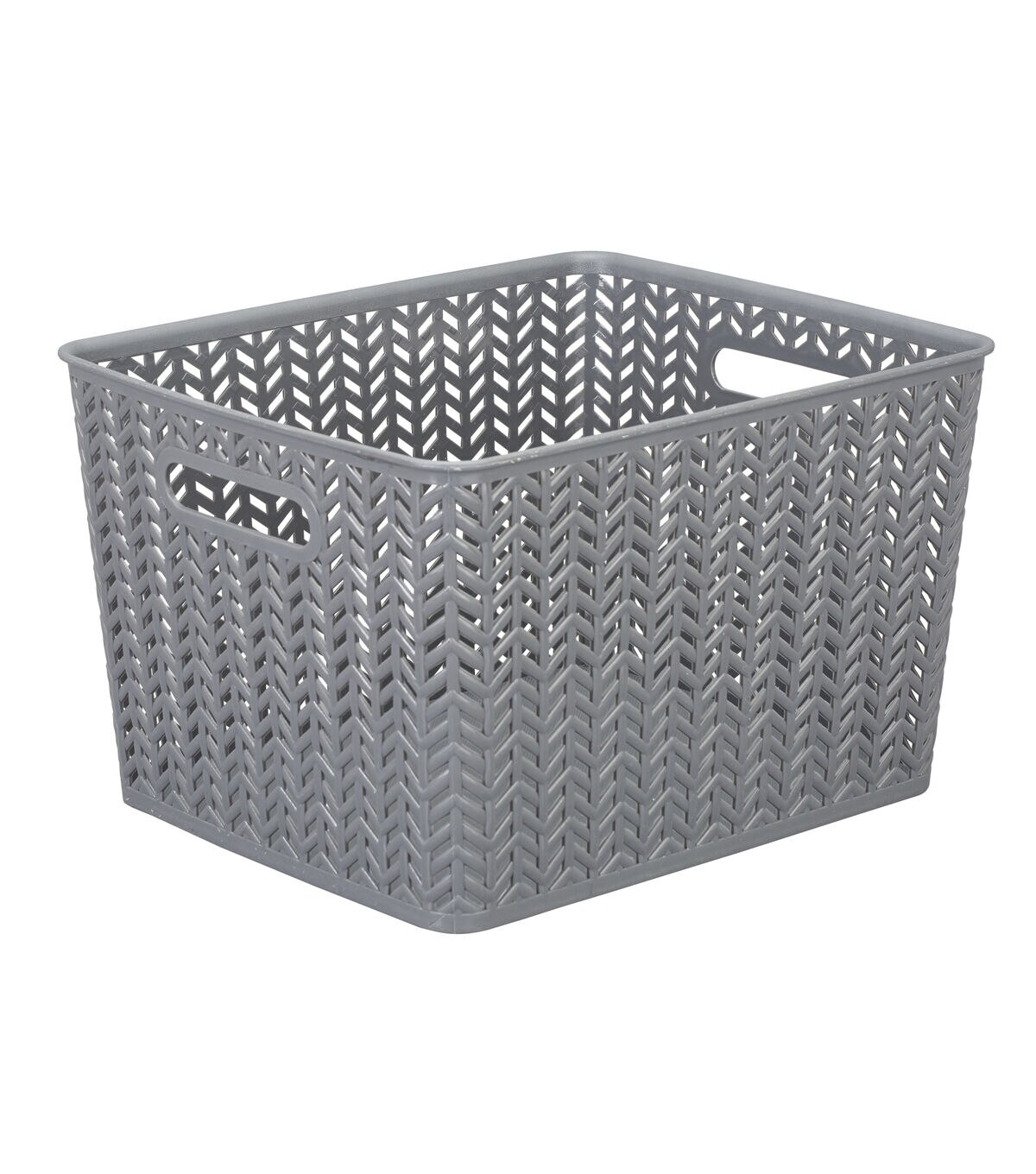 Simplify 14 x 12 Herringbone Plastic Storage Bin