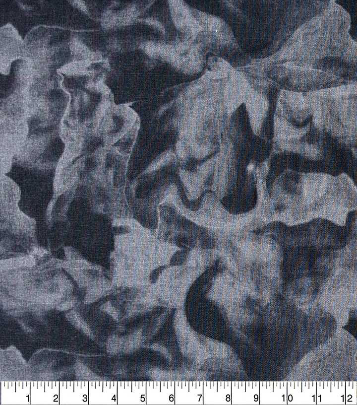 Gray Smokes on Black Quilt Cotton Fabric by Keepsake Calico