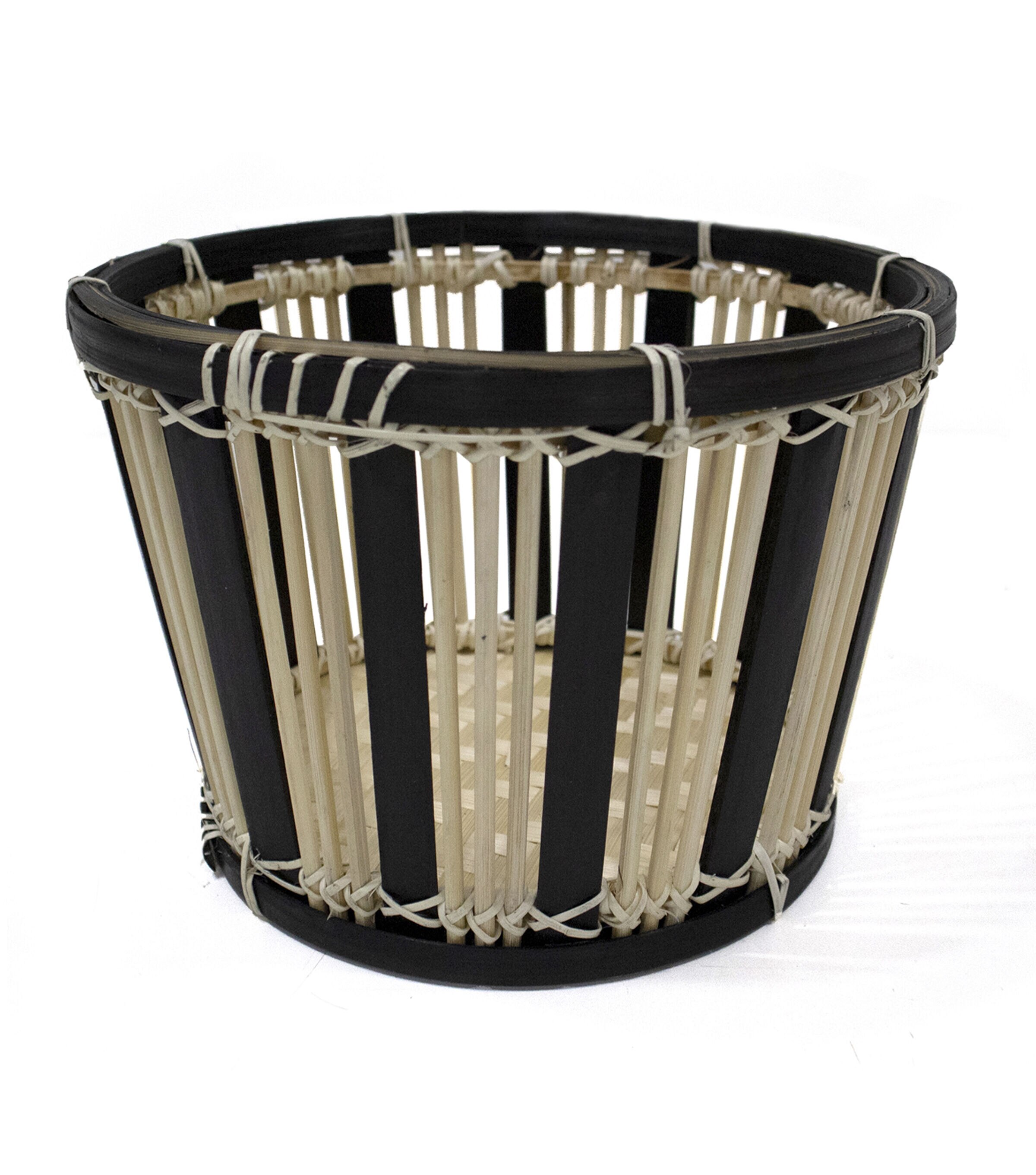 10 Black & White Bamboo Woven Basket by Place & Time