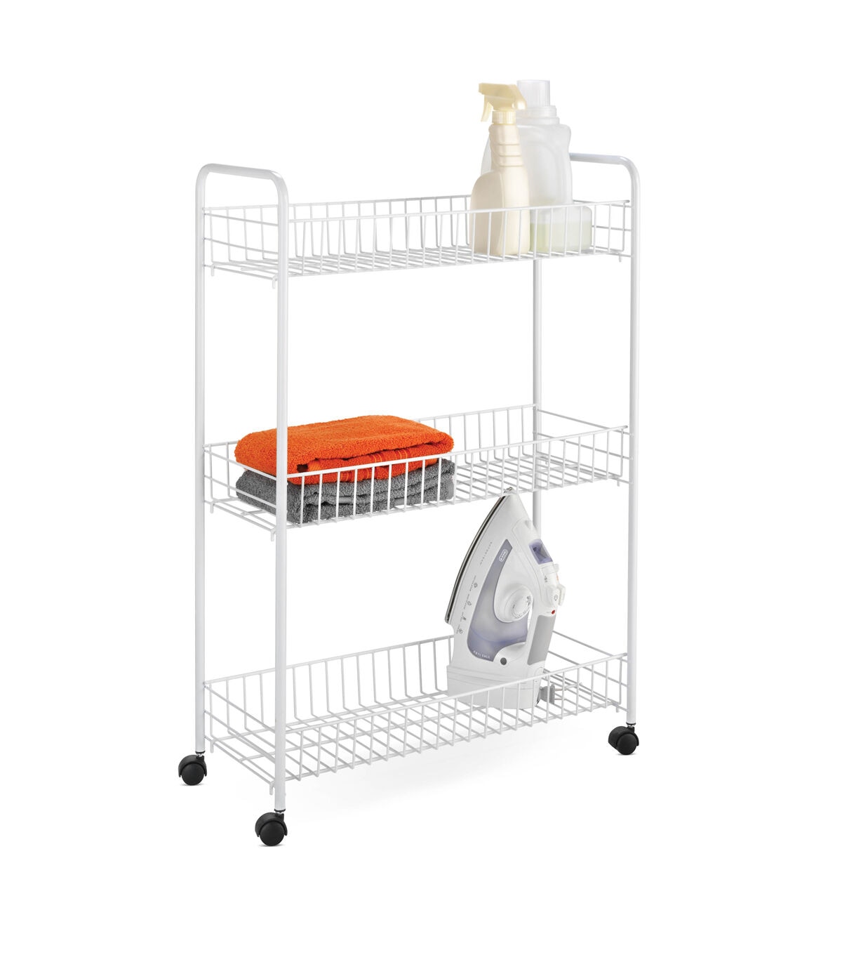 Honey Can Do 23 x 31 White 3 Tier Narrow Utility Storage Cart