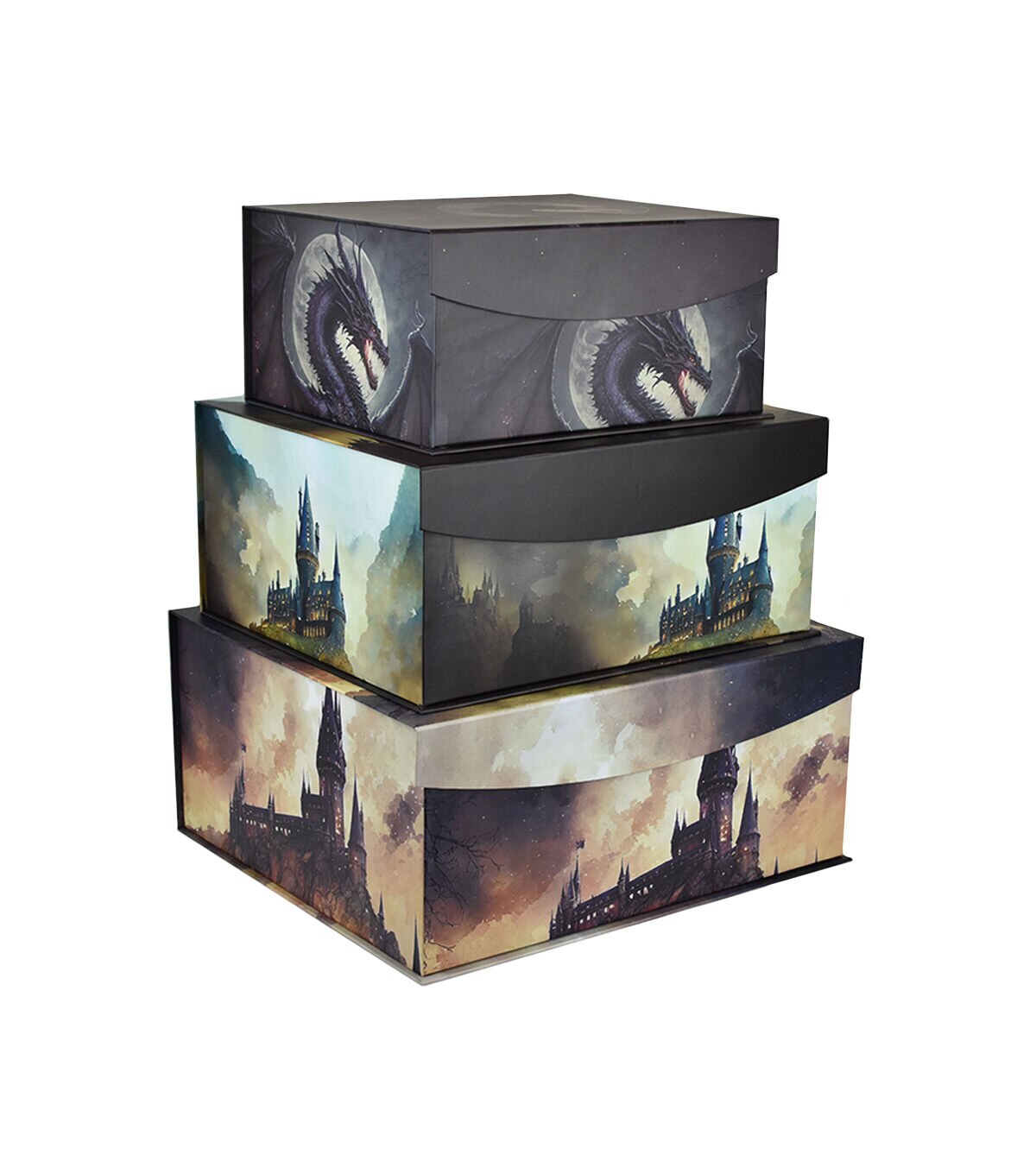12 Watercolor Castle Fliptop Box by Place & Time