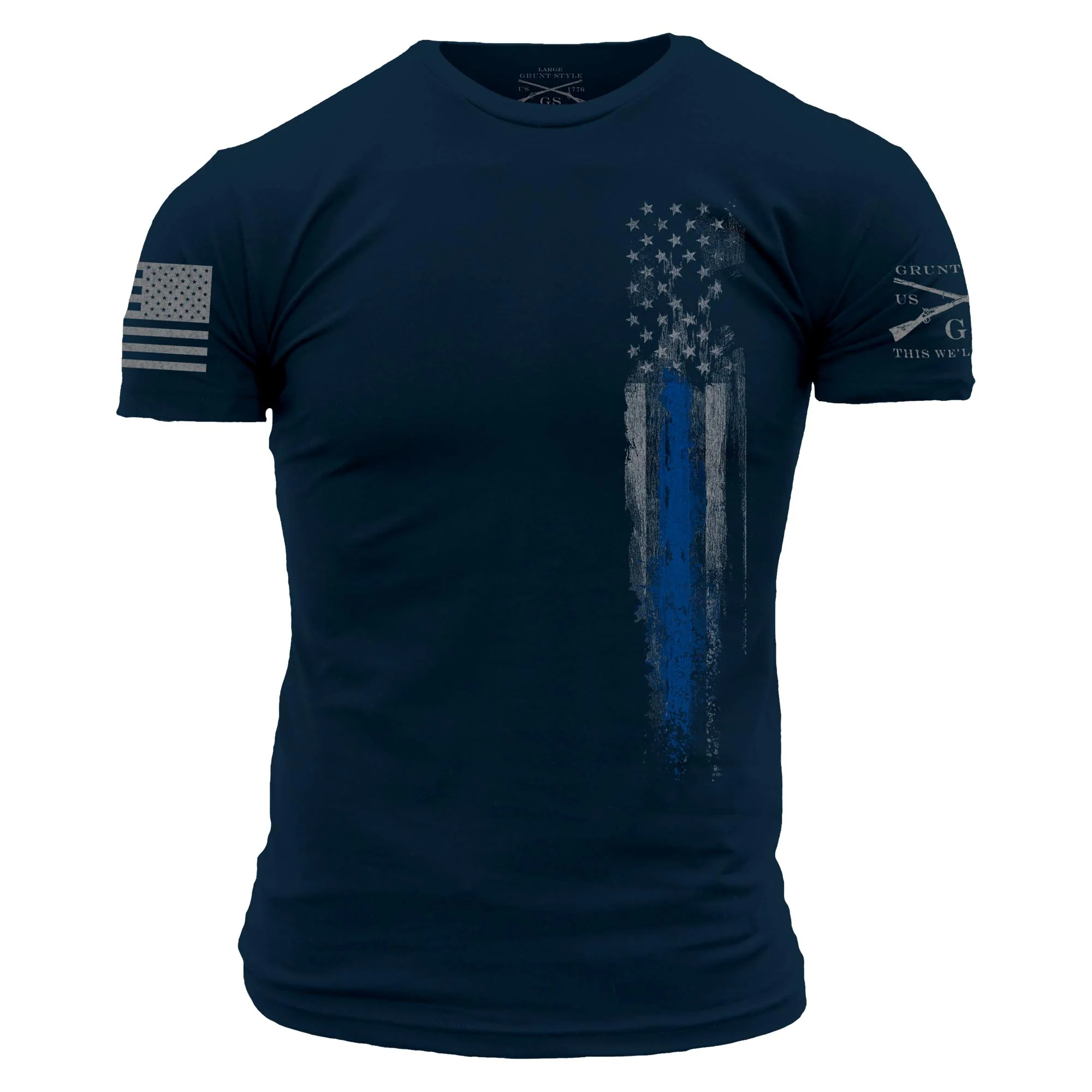 Blue Line Flag T-Shirt - Navy