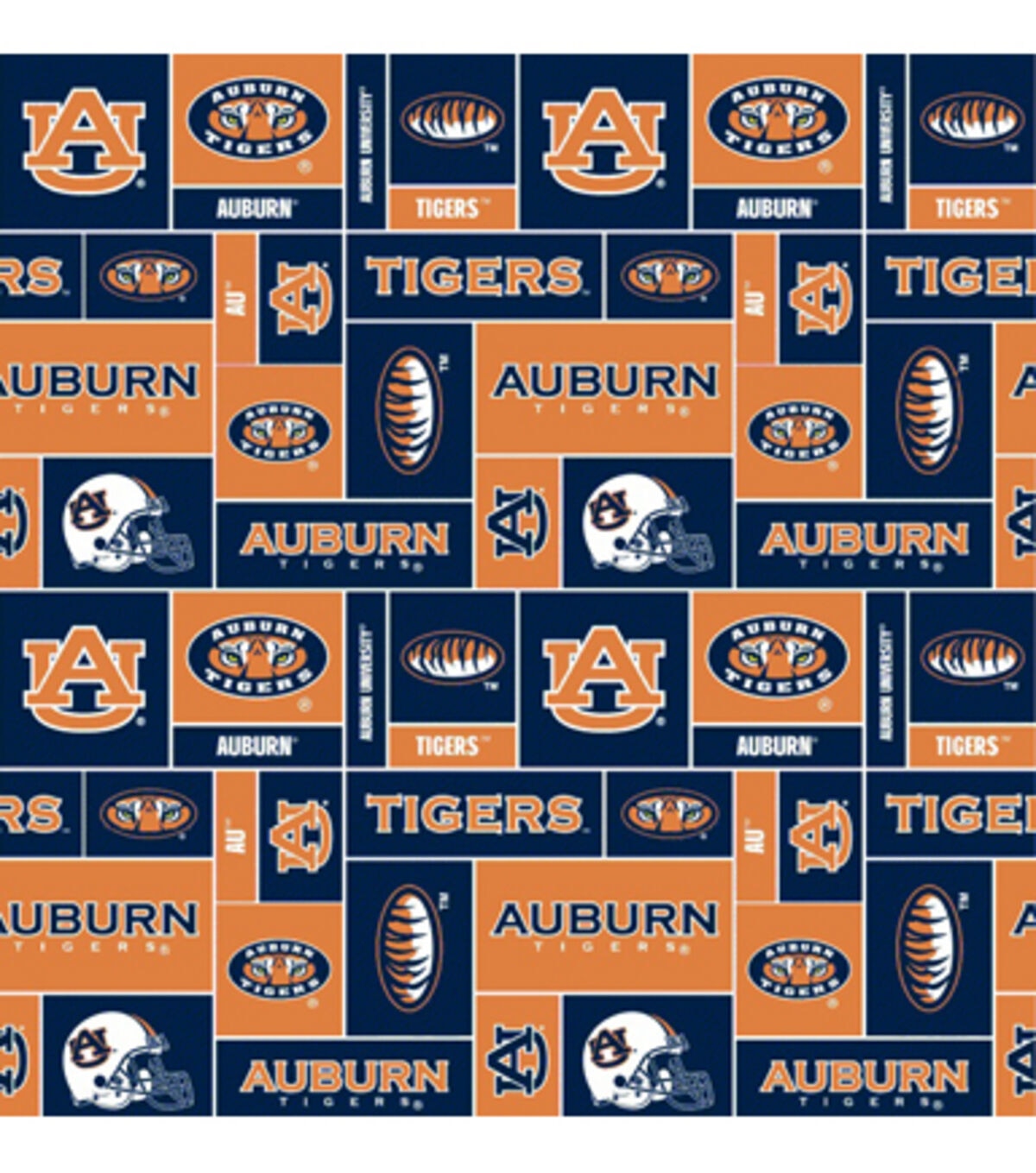Auburn University Tigers Fleece Fabric Block