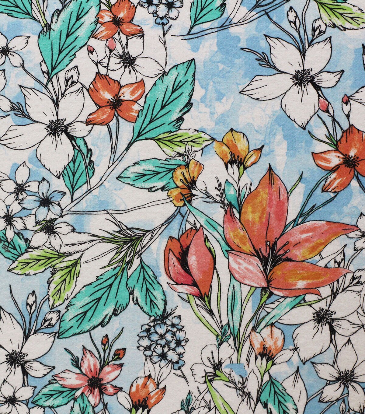 Hawaiian Flowers Super Snuggle Flannel Fabric