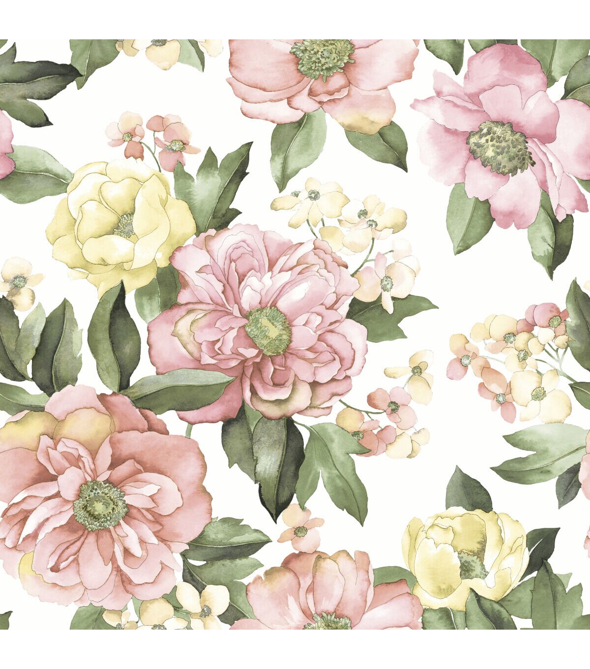 RoomMates Pink Watercolor Floral Bouquet Peel & Stick Wallpaper