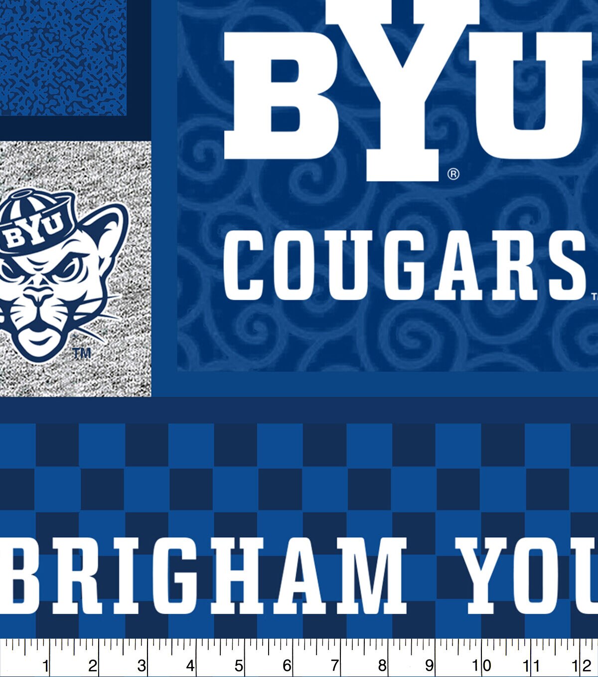 Brigham Young University Patch Fleece Fabric