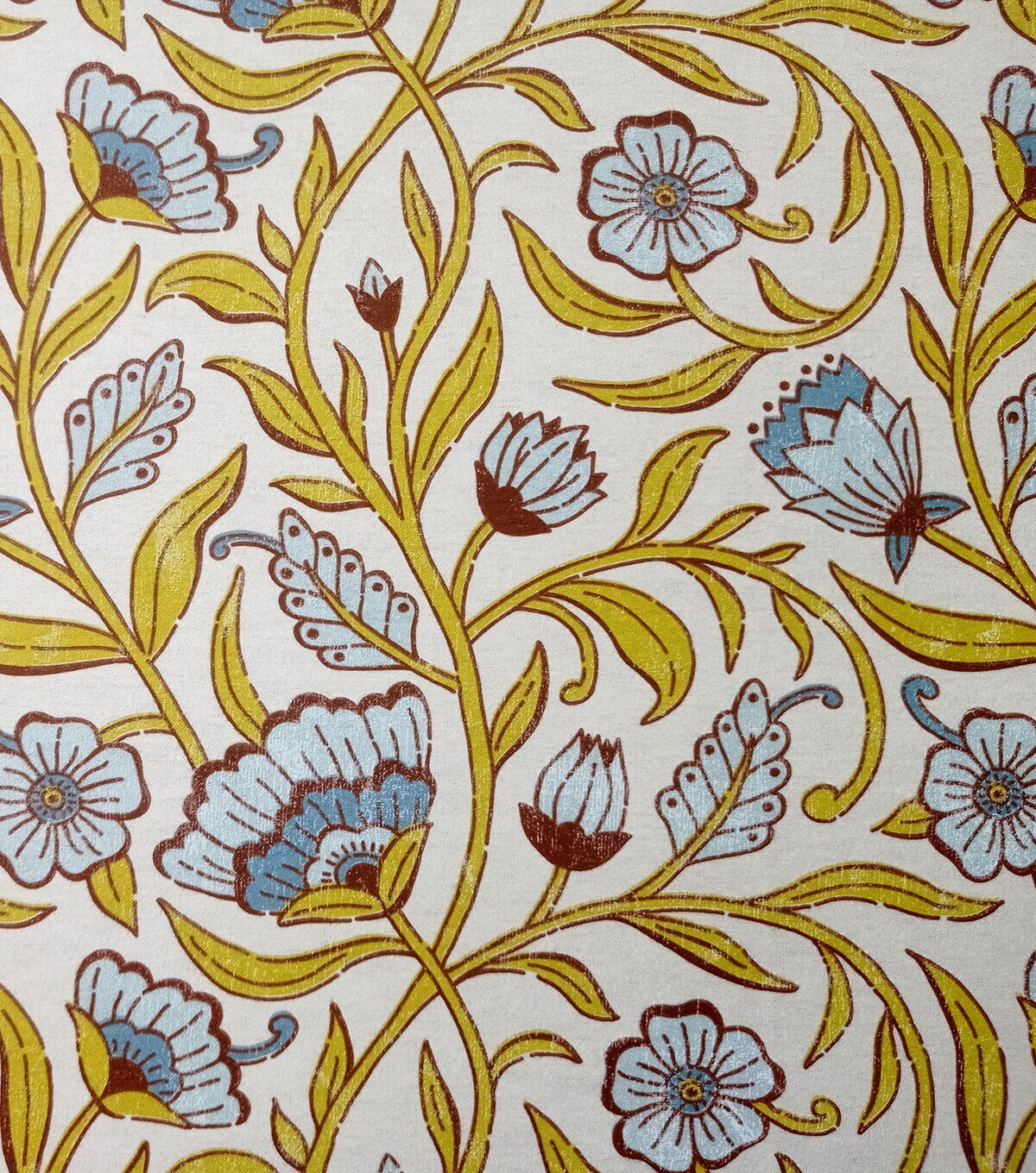 Blue & Yellow Floral Super Snuggle Flannel Fabric