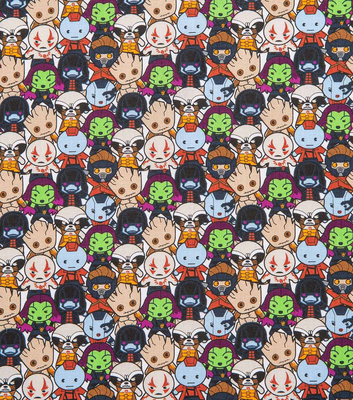 Guardians Of Galaxy Packed Cotton Fabric