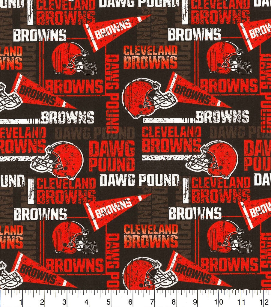 Fabric Traditions Cleveland Browns Cotton Fabric Retro