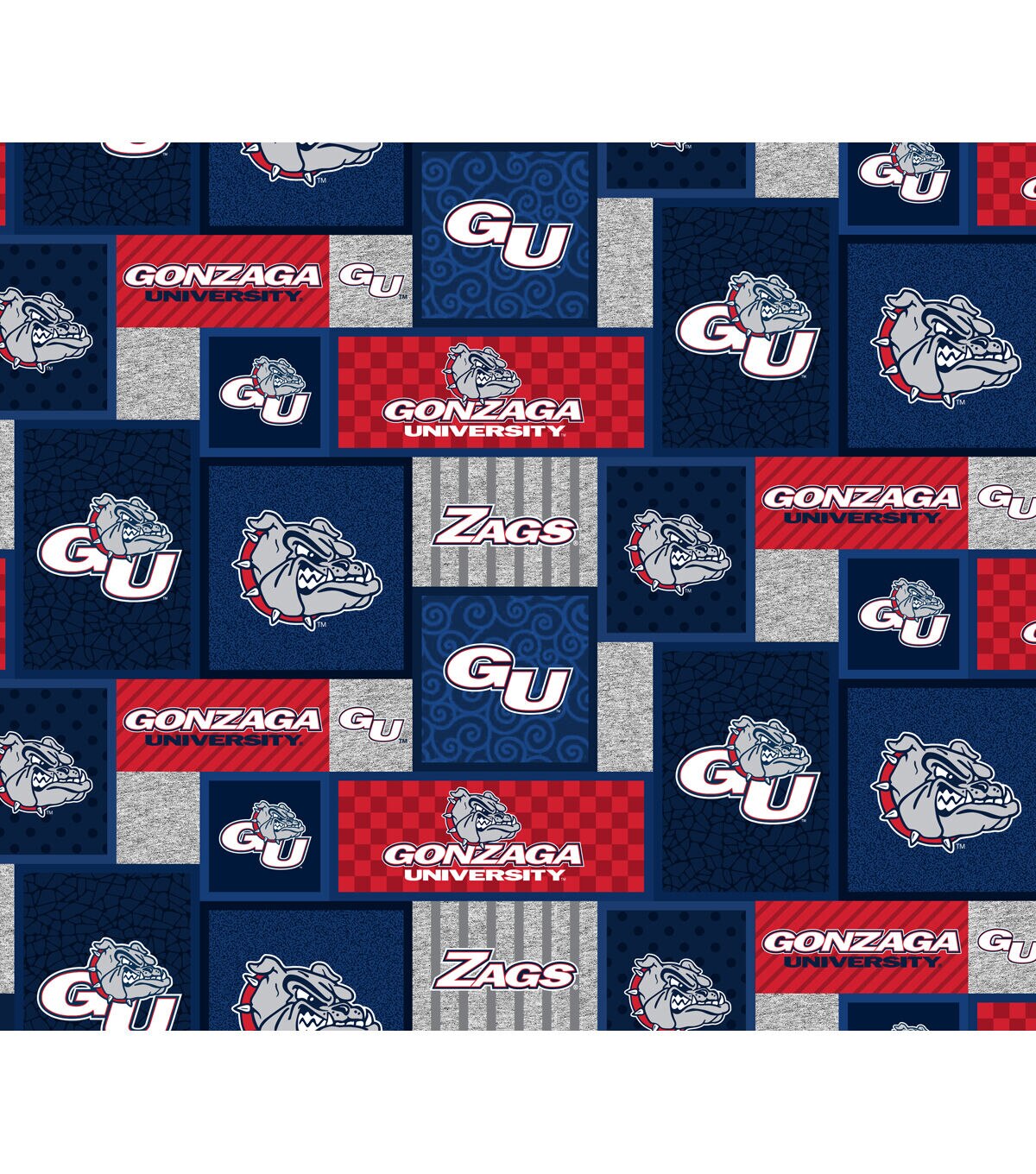 Gonzaga University Bulldogs Fleece Fabric College Patch