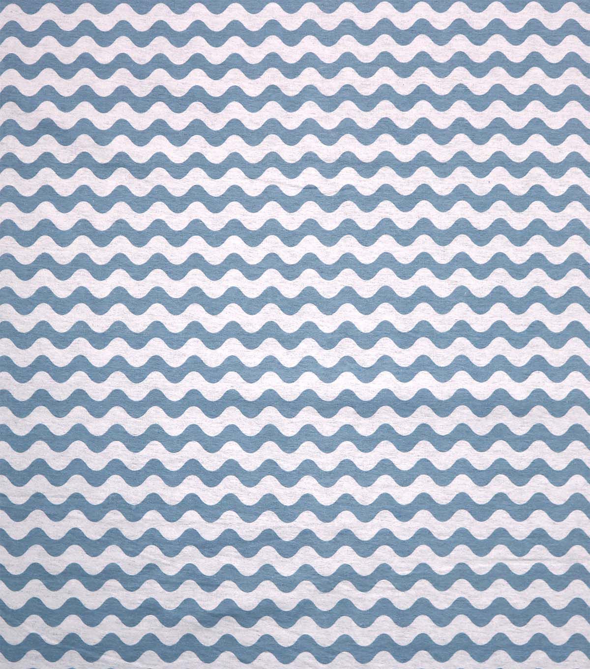 White & Blue Wavy Stripes Super Snuggle Flannel Fabric