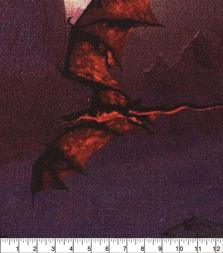 Dragons & Castles on Dark Blue Novelty Cotton Fabric