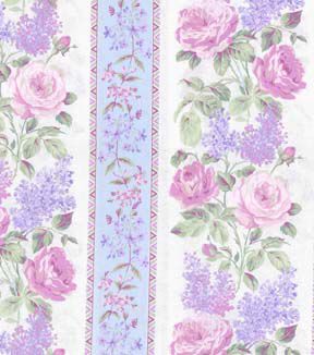 Fabric Traditions Floral Stripes on White Premium Cotton Fabric