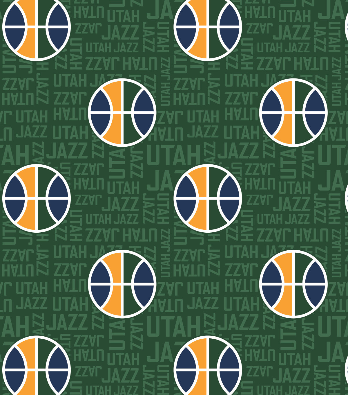 Utah Jazz Toss Wordmark NBA Fleece Fabric