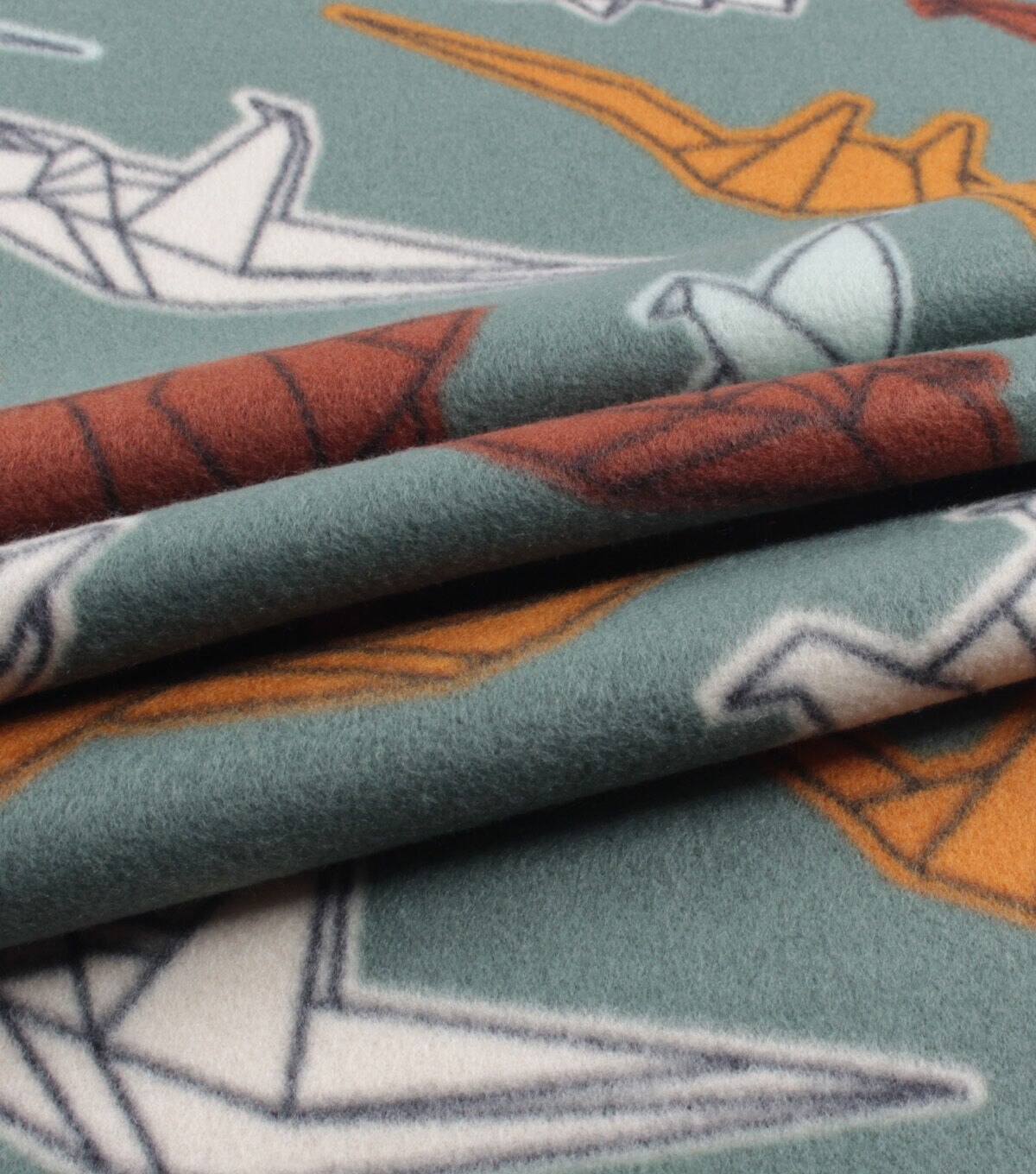 Dino Origami Blizzard Prints Fleece Fabric