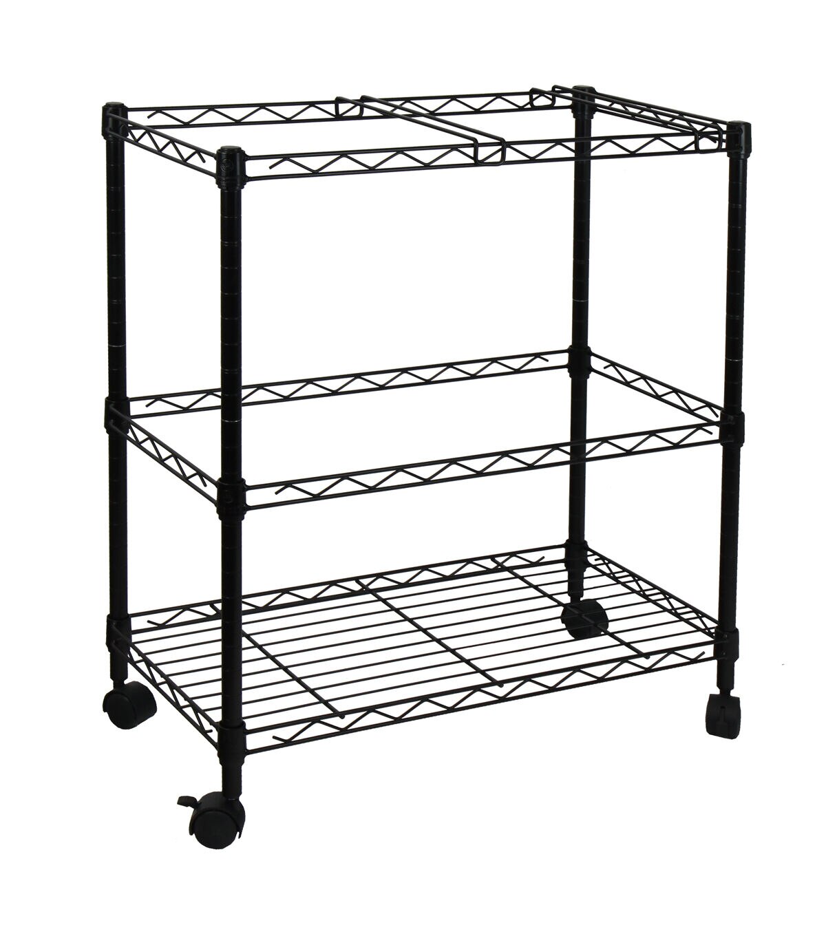 Oceanstar 24 Black Portable 2 Tier Metal Rolling File Cart