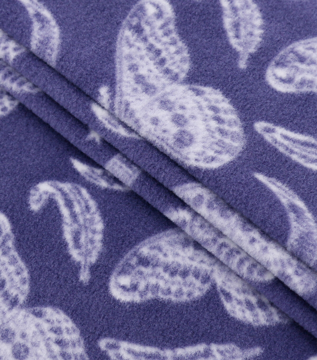 Moths on Purple Anti Pill Fleece Fabric