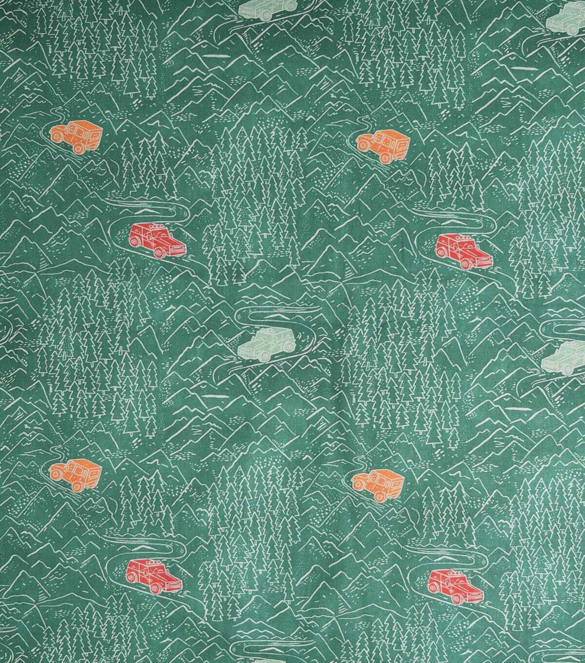Green Off Roading Novelty Cotton Fabric