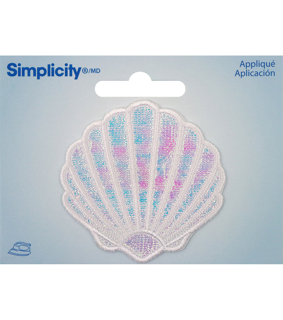 Simplicity 2 Iridescent White Clam Shell Iron On Patch