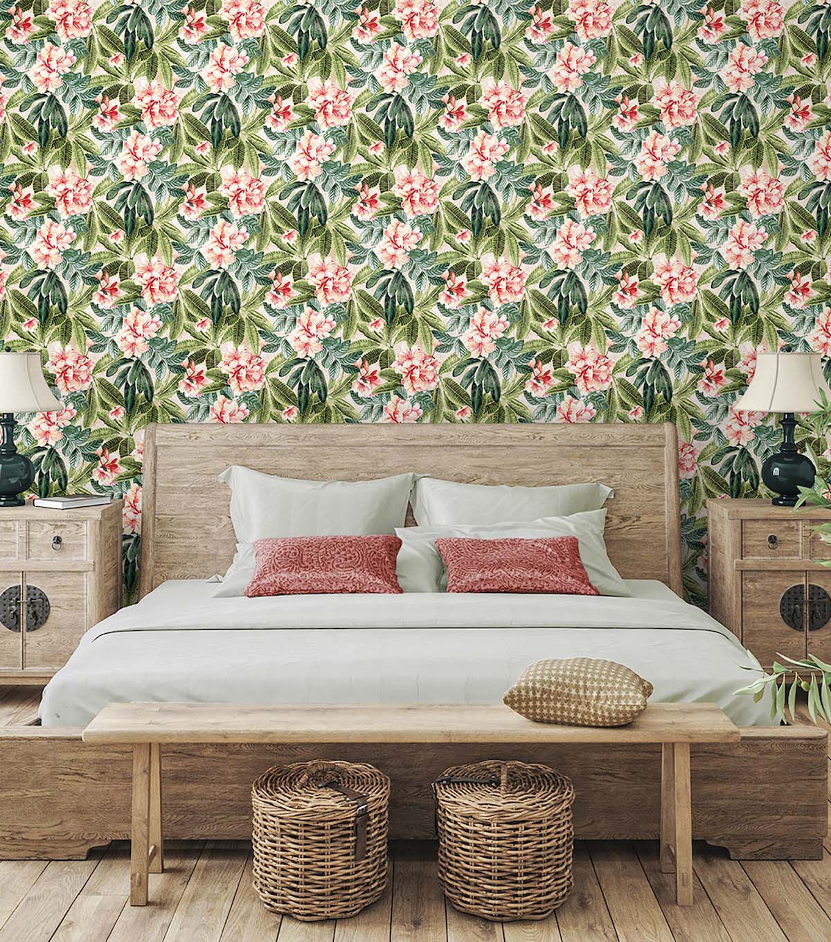 Tommy Bahama 20.5' x 18' Shell Darwin Flora Peel & Stick Wallpaper