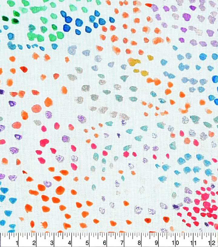 Multicolor Dots White Quilt Cotton Fabric by Keepsake Calico