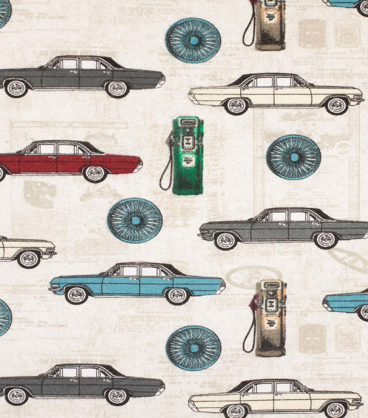 Vintage Cars Super Snuggle Flannel Fabric