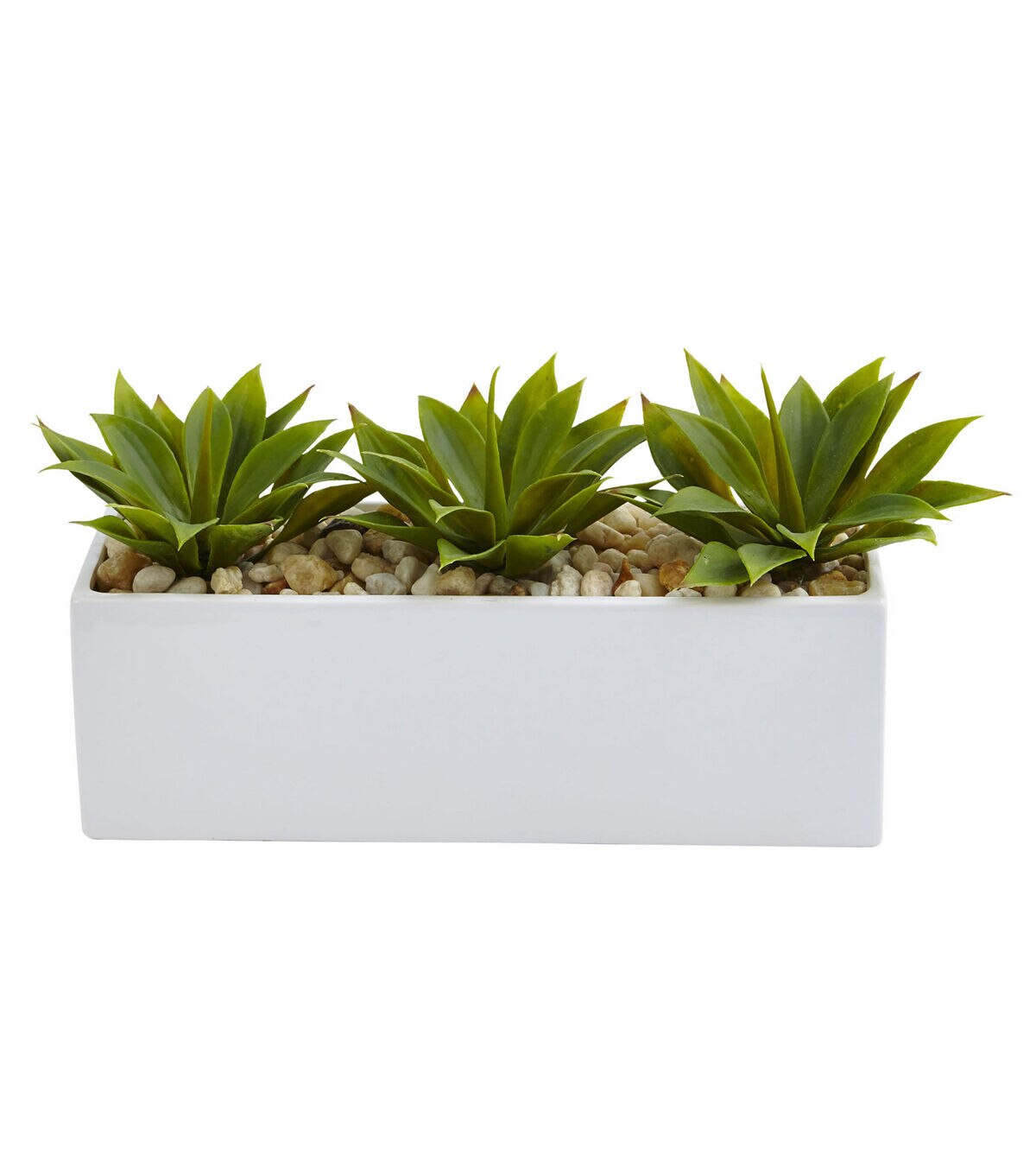 Nearly Natural 13 Agave Succulent in Rectangular Planter
