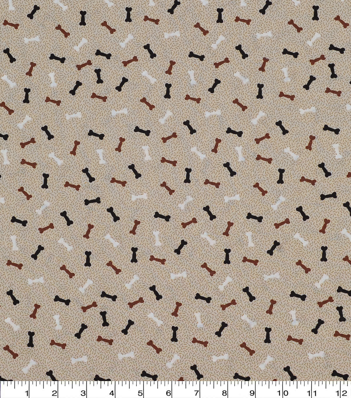 Dog Bones Cream and Black Novelty Cotton Fabric
