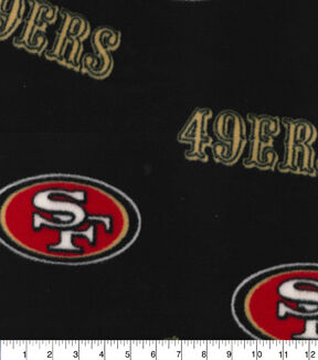 Fabric Traditions San Francisco 49ers NFL Black Fleece Fabric
