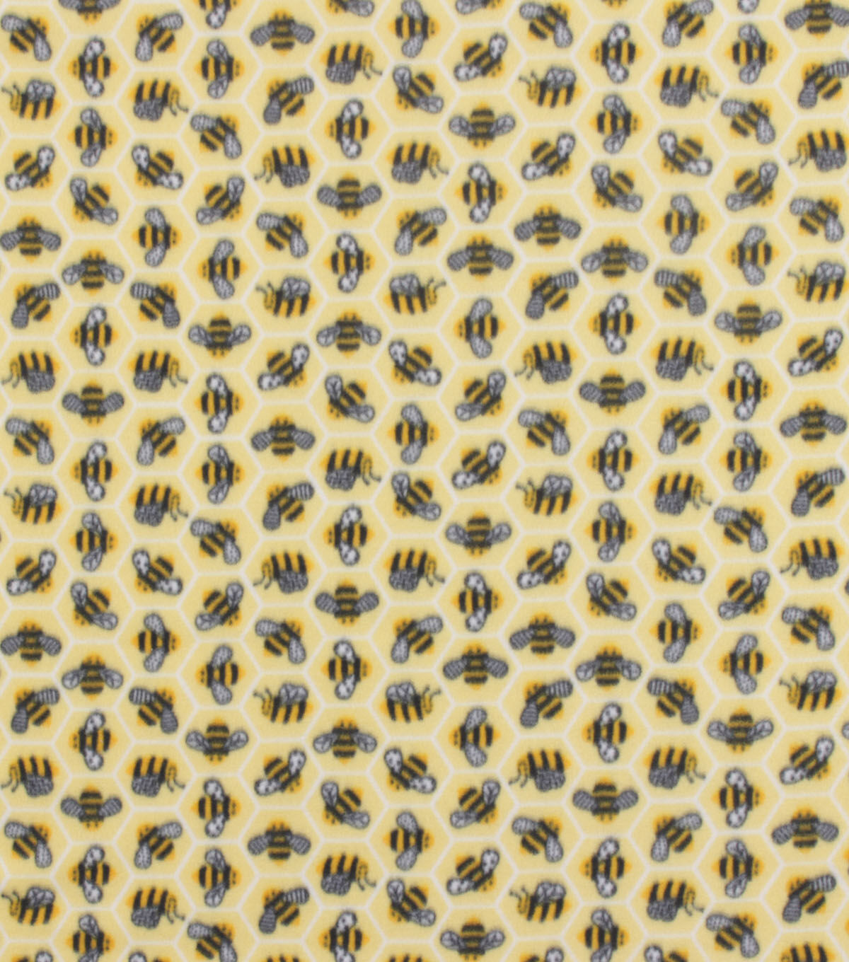 Blizzard Fleece Fabric Honeycomb Bee Tossed