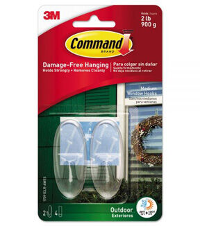 Command 2lbs Clear Outdoor Window Hooks 6ct