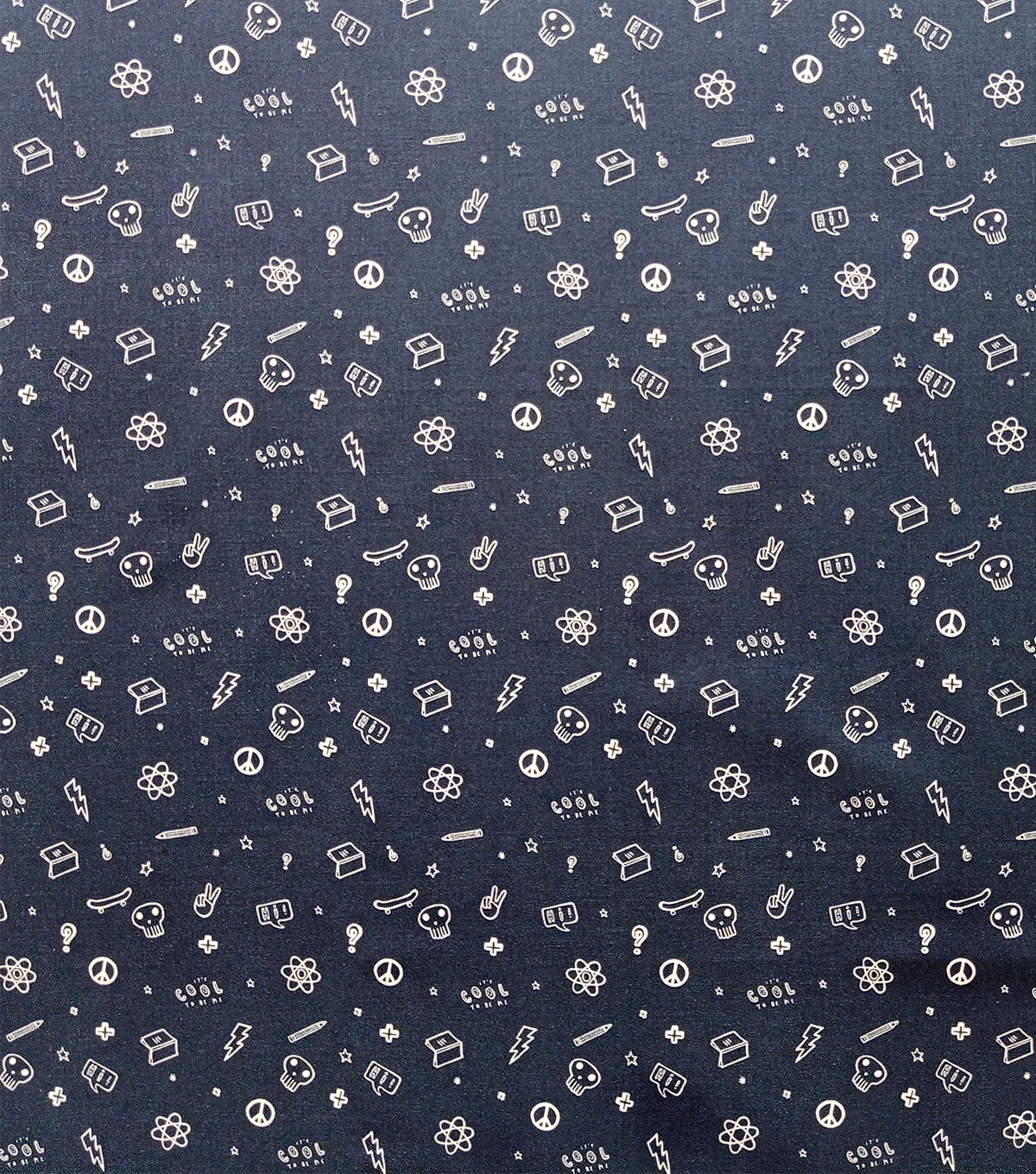 POP! Cool To Be Me Blue Novelty Print Fabric